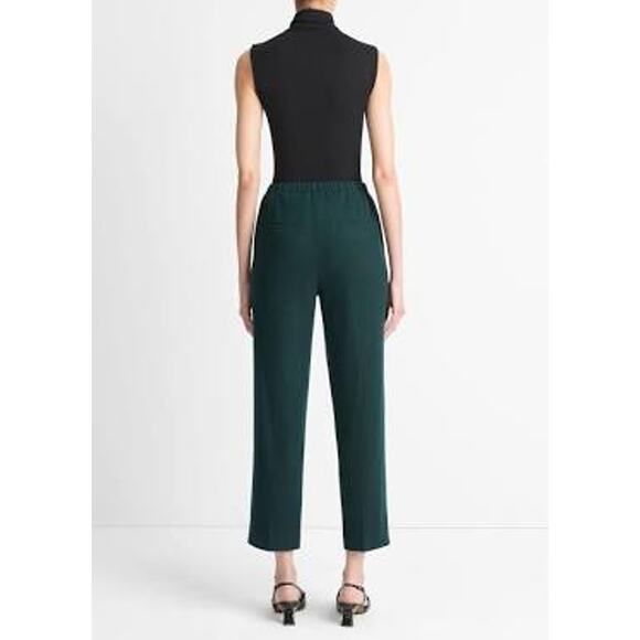 Vince Italian Flannel Mid-Rise Easy Pull-On Pant V9774222 Sea Onyx Green Small - Picture 5 of 6